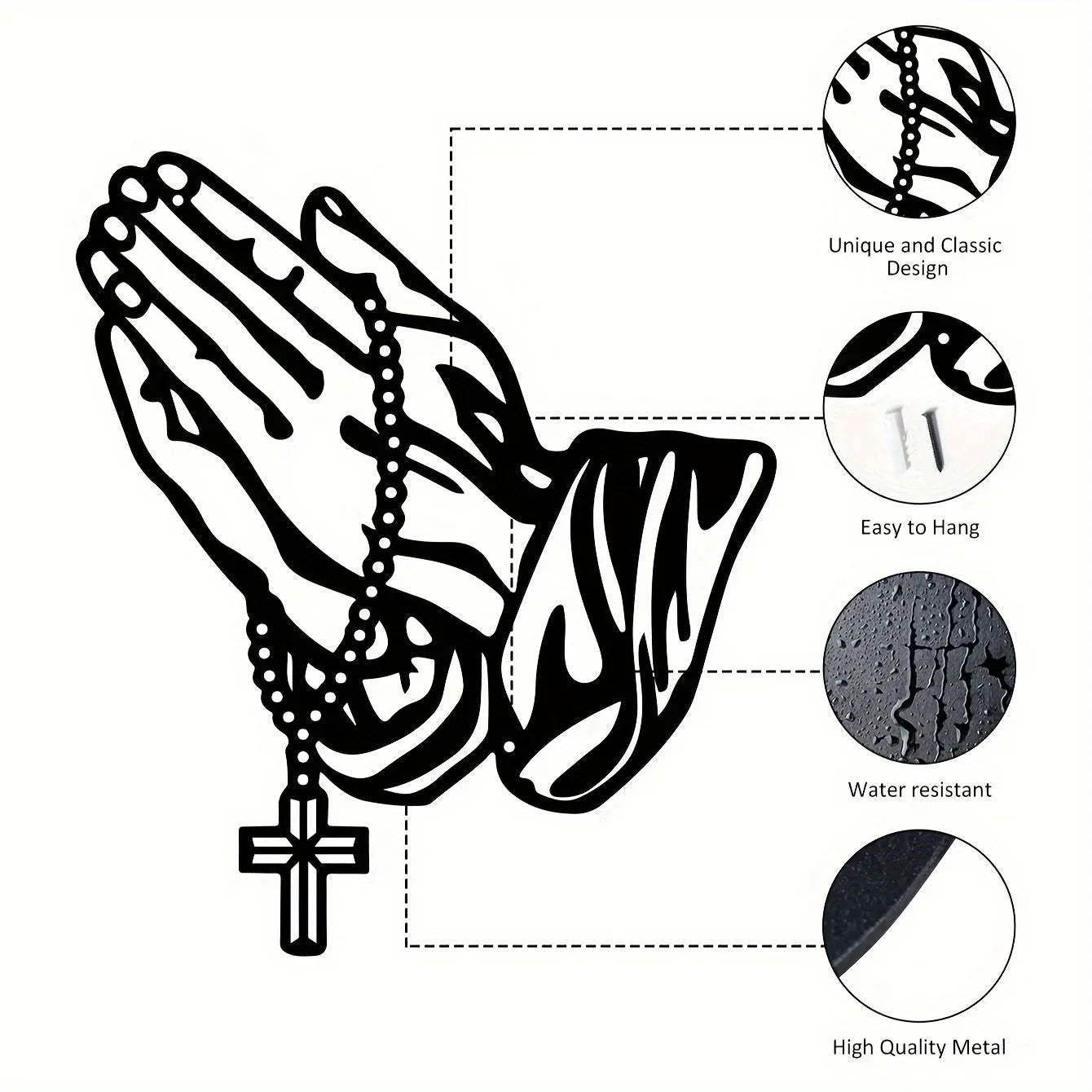 Prayer Metal Wall Faith Home Decor Cross Interior Decor Bedroom Livingroom Hallway Office Wall Mounted Decor Easter Decoration