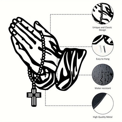 Prayer Metal Wall Faith Home Decor Cross Interior Decor Bedroom Livingroom Hallway Office Wall Mounted Decor Easter Decoration