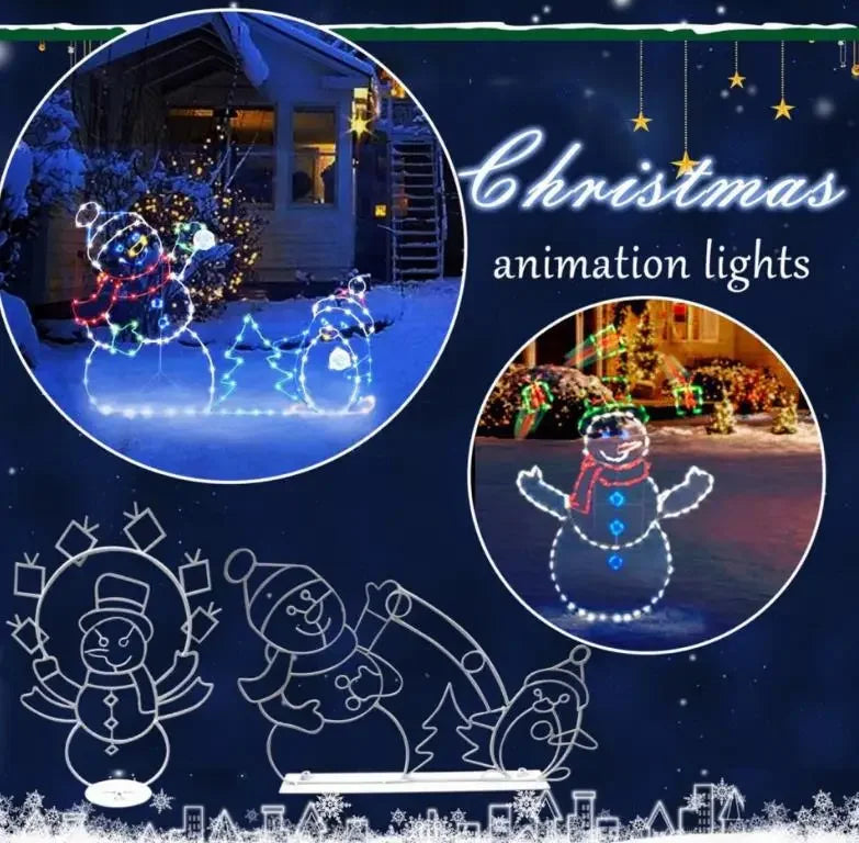 Christmas Snowman Lighted Decor Fun Animated Tree Snowman Light Holiday Gift Idea