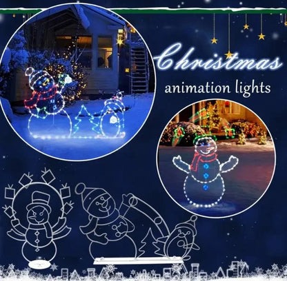 Christmas Snowman Lighted Decor Fun Animated Tree Snowman Light Holiday Gift Idea