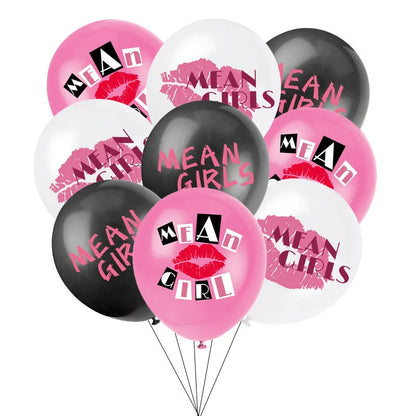 New Disney Cartoon Mean Girl Pink Theme Birthday Party Articles Latex Balloon Cake Decoration Banner Baby Shower Girl Kid Gift