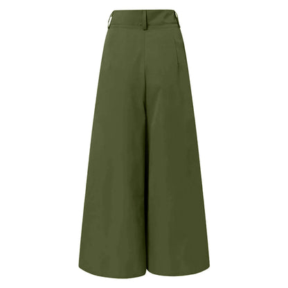 Women Fashion Palazzo Pants Cotton Linen Comfy Baggy Trousers Super Wide Floor Length Pants Women Clothing Pantalones De Mujer