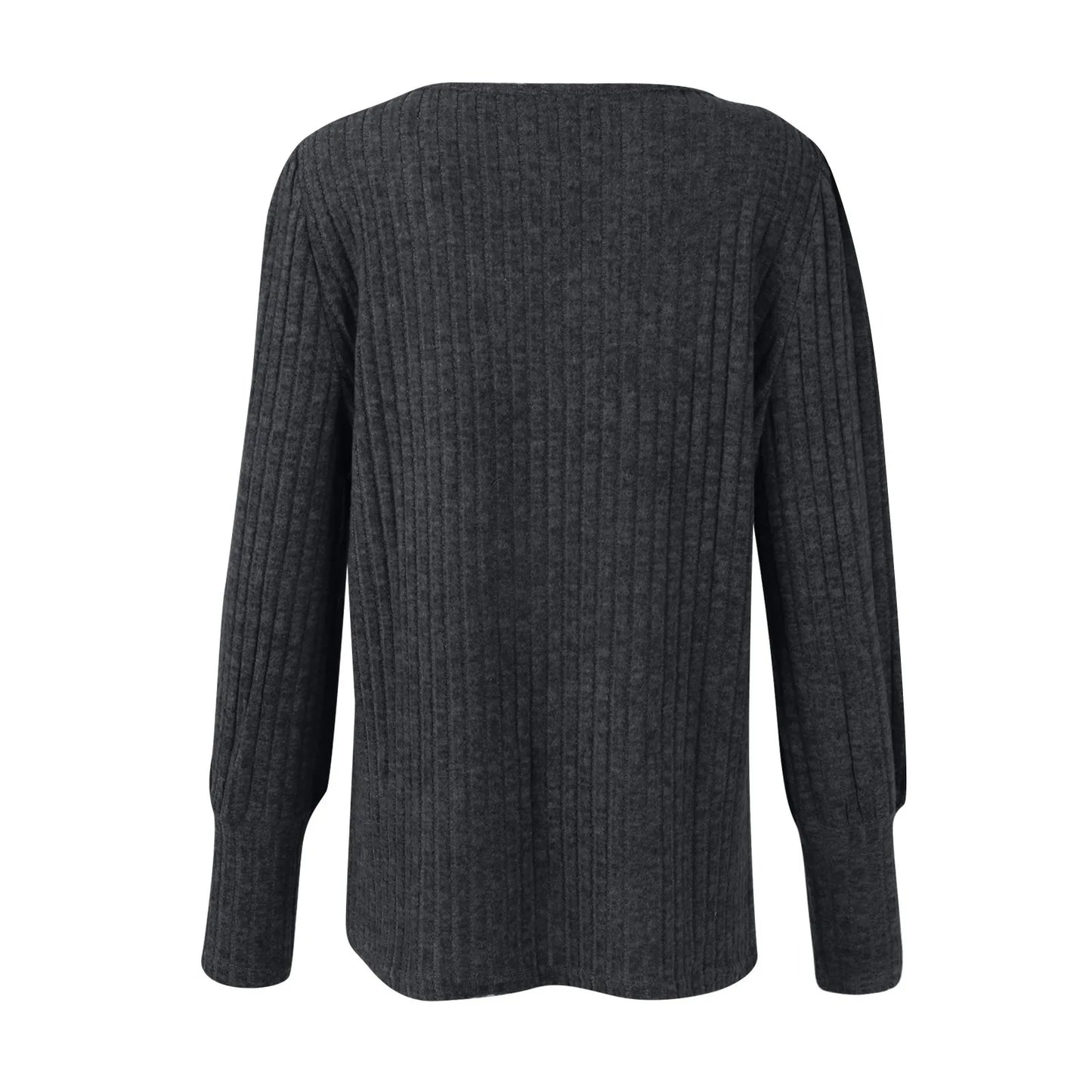 Autumn Elegant Trendy Long Sleeve Comfortable Ladies Top Casual Women's Pullover Simple Design Daily Solid Color Dress up