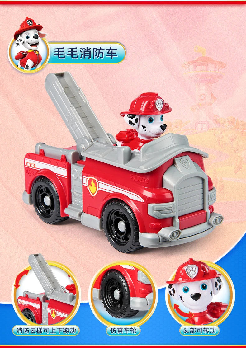 Original Paw Patrol Rex’s Dinosaur Rescue Vehicle with Collectible Action Figure Anime Doll Kids Toy Birthday Christmas Gift