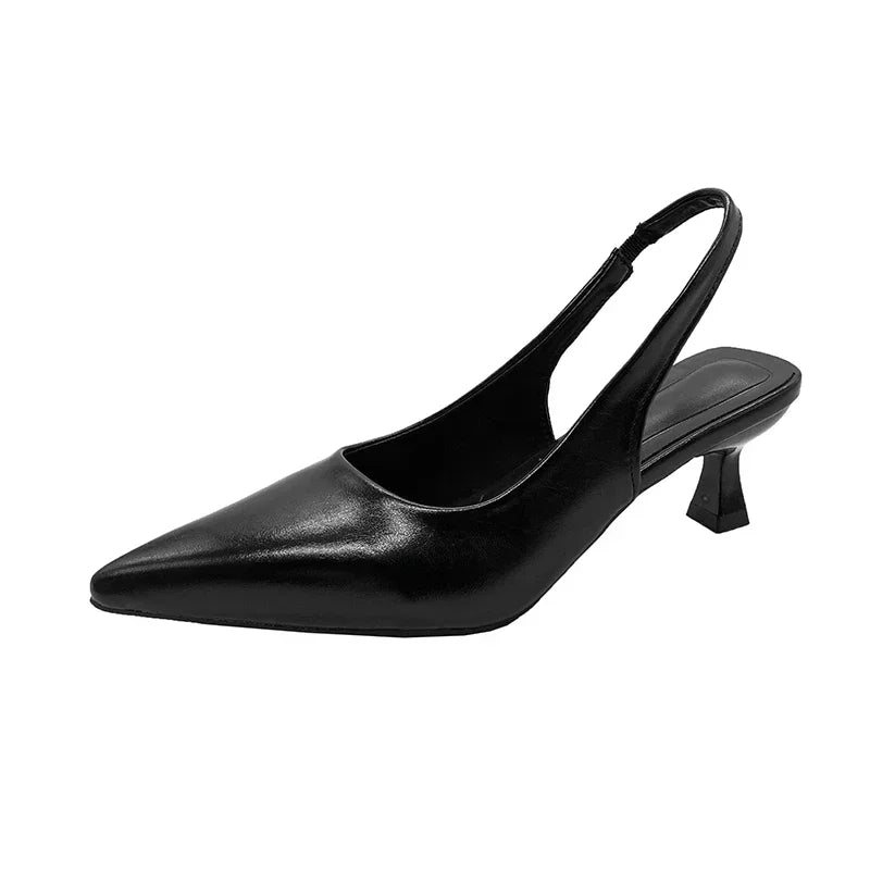 EtherealBe Mid Heel Pointed Toe Slingback Shoes