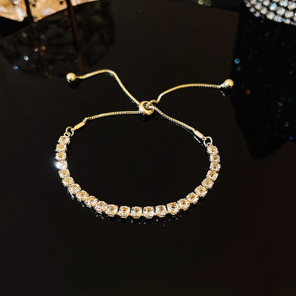 Luxury Blue Zircon 18K Gold Plated Women's Bracelet 2023 New Fashion Retro Zircon Bracelet Wedding Party Jewelry Gift