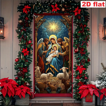 1pc religious Christmas scenes, including Maria, Joseph, young people, shepherds - indoor/outdoor decoration