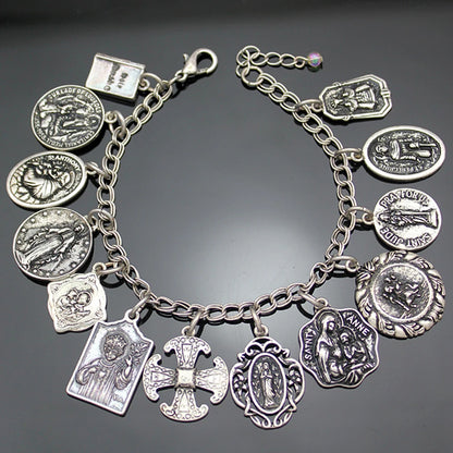 Women's Mythology Fairytale Bracelets Beads Charms Mermaid Seahorse Link Chain Crystal Bangle Armband Aesthetic Jewelry Vintage