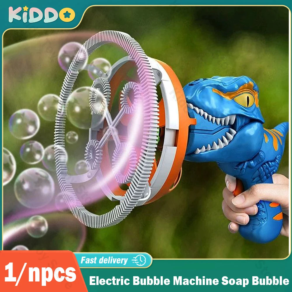 Kids Electric Bubble Machine Soap Bubble Portable Giant Dinosaur Bubble Blower Children Bubble Gun Maker Children Birthday Gift