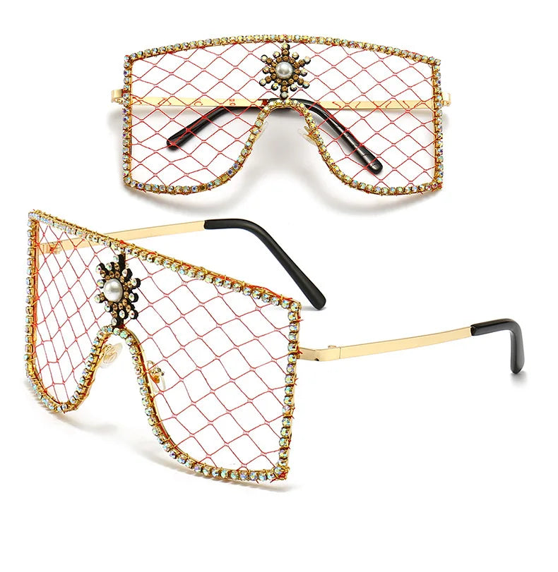 Luxury Diamonds Steampunk Sun Glasses Women Men Oversized Rhinestone Spectacles DIY Trends Personality Eyewear De Sol Oculos