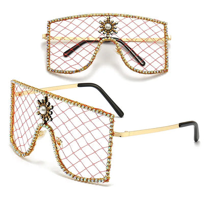 Luxury Diamonds Steampunk Sun Glasses Women Men Oversized Rhinestone Spectacles DIY Trends Personality Eyewear De Sol Oculos