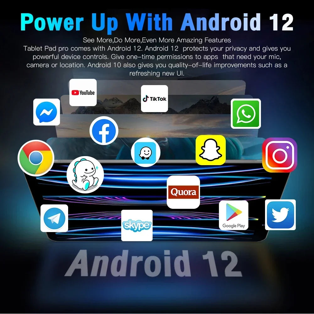 2024 Original Tab 14 8 inch Android 12 Tablet 16GB Ram 1TB Rom Dual SIM 10 Core Dimensity 9000 WPS GPS Bluetooth 8800mAh Tablet