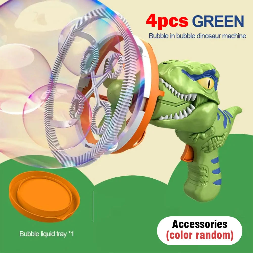 Kids Electric Bubble Machine Soap Bubble Portable Giant Dinosaur Bubble Blower Children Bubble Gun Maker Children Birthday Gift