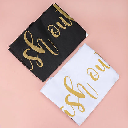 EtherealBe makeup artist kitchen apron set with stylish black and white designs featuring gold lettering