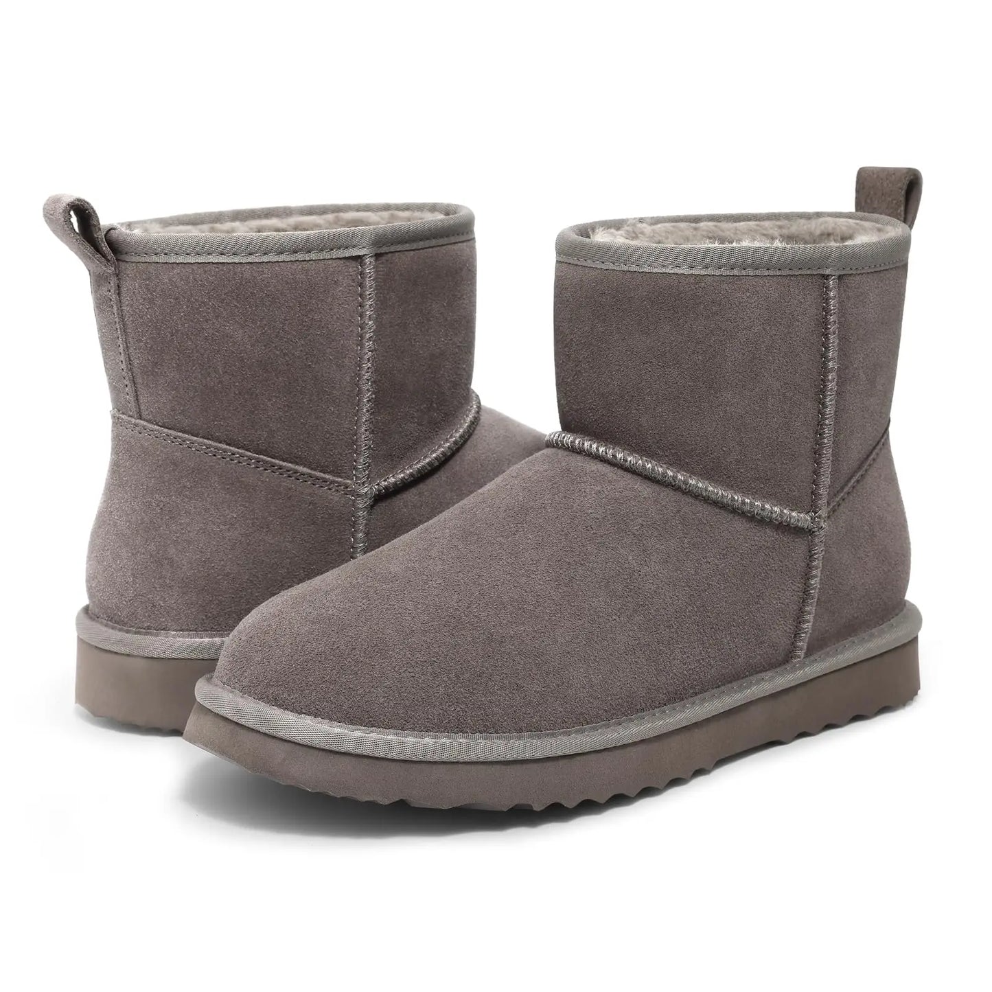 Evshine Winter Mini Snow Boots For Women Plush Lined Warm Suede Snow Boots Comfy Fuzzy Boots Fur Home Ankle Boots Lady Snow Boot