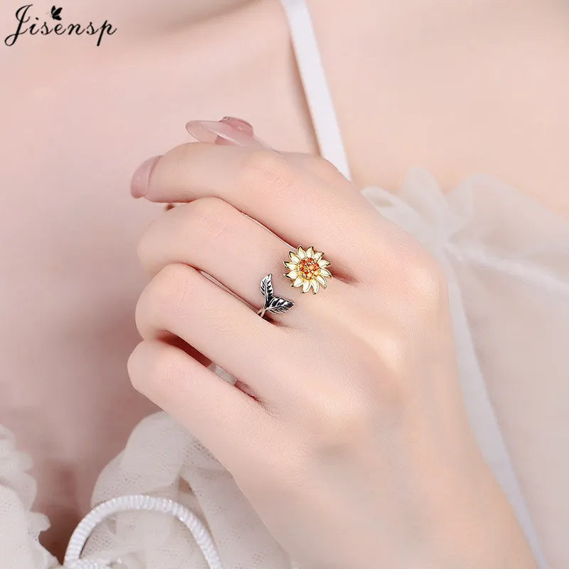 Luxury Fashion Fidget Spinner Ring Anxiety for Women Multiple Crystal Planet Butterfly Finger Rings Anti Stress Wedding Jewerly