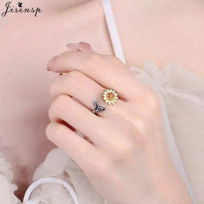 Luxury Fashion Fidget Spinner Ring Anxiety for Women Multiple Crystal Planet Butterfly Finger Rings Anti Stress Wedding Jewerly