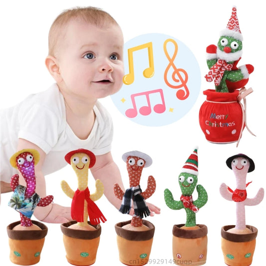 33cm Cactus Plush Toy Dancing Talking Cactus Lifelike Toy Kawaii Plush Glowing Cactus Doll Decoration Christmas Gift Collection