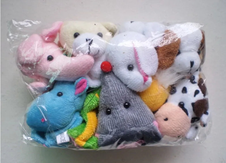 10pcs Cartoon Biological Animal Finger Puppet Storytelling Hand Puppet Plush Toys Baby Favor Dolls Funny Kids Christmas Gift