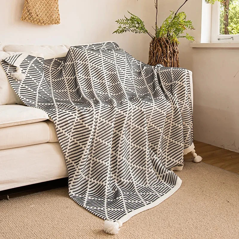 Bedspread Throw Blanket Knit Sofa Blankets Throws For Couch Personality Blanket Summer Luxury Decorative Plaid Bed Blanket deken