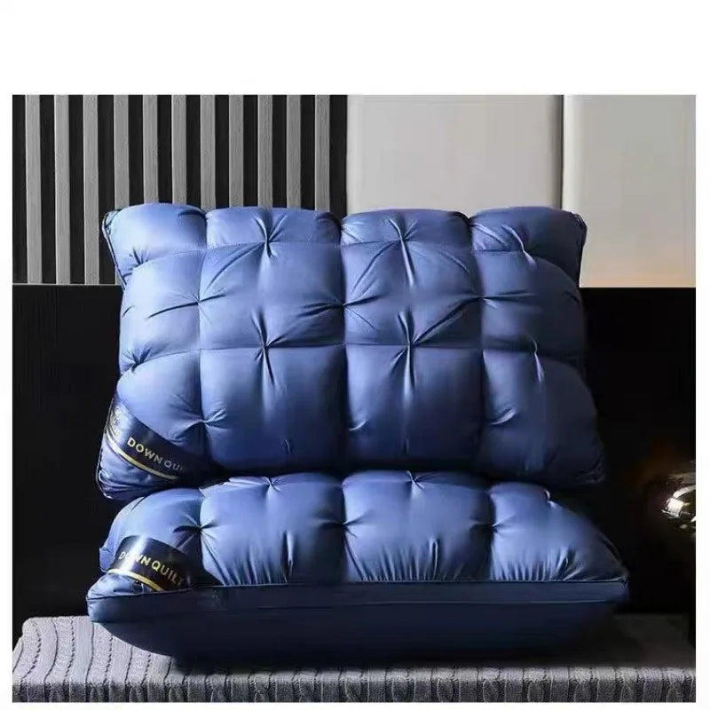 Pure Cotton 3D Bread Goose Down Feather Pillow Natural 95 White Goose Feather Guard Sleeping Neck Pillow Adult Home Hotel Use