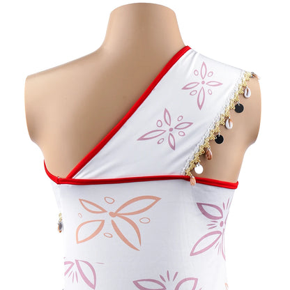 New Movie Halloween Cosplay Short-sleeved Clothes Adult Cosplay Princess One-Shoulder Suspender Asymmetric Dress Accessories Set