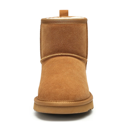 Evshine Winter Mini Snow Boots For Women Plush Lined Warm Suede Snow Boots Comfy Fuzzy Boots Fur Home Ankle Boots Lady Snow Boot