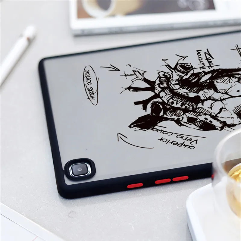 Sketching Heart Tablet Case For Samsung Galaxy Tab S9 FE 11 2023 S6 Lite 10.4 S9 S8 S7 FE 11" Plus 12.4" A8 A7 Hard Matte Cover