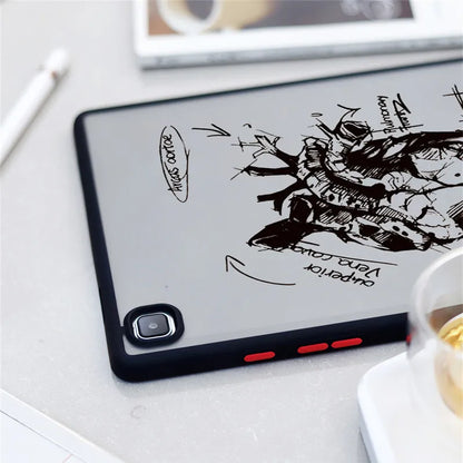 Sketching Heart Tablet Case For Samsung Galaxy Tab S9 FE 11 2023 S6 Lite 10.4 S9 S8 S7 FE 11" Plus 12.4" A8 A7 Hard Matte Cover