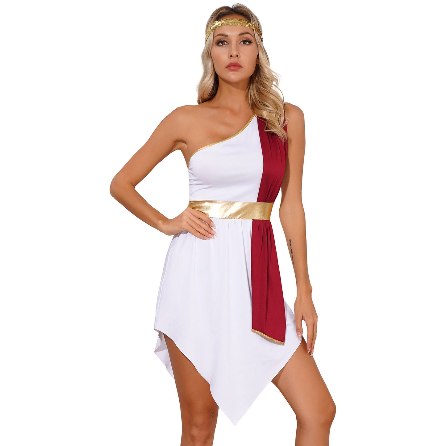 Women Ancient Roman Greek Role Play Toga Senator Caesar Costume Athenian Princess Empress Dress Robe for Halloween Cosplay Party