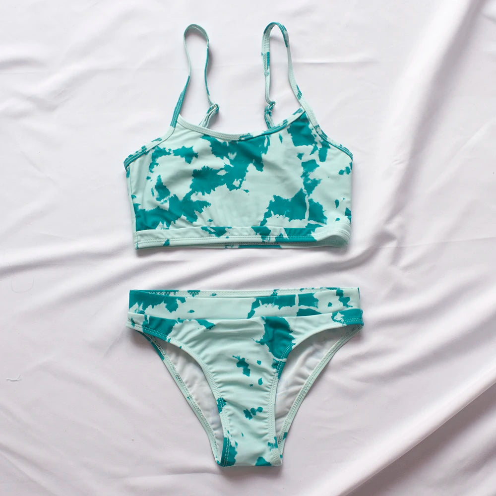 7-14Year Butterfly Print Child Bikini Set 2025 Girls Swimsuit Swimwear For Kids Summer Brazilian Teen Baby Swimming Suit Biquini