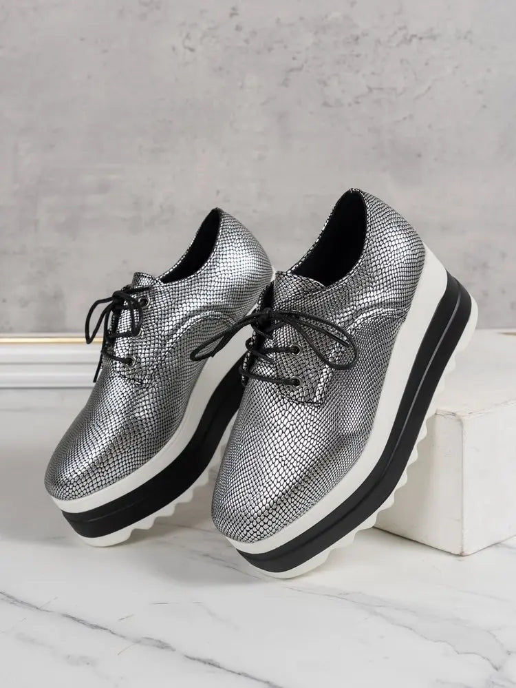 Women's Platform Wedge Heeled Shoes Casual Lace Up Outdoor Shoe Comfortable High Heel Sneakers Low Top Sneaker Thick Sole