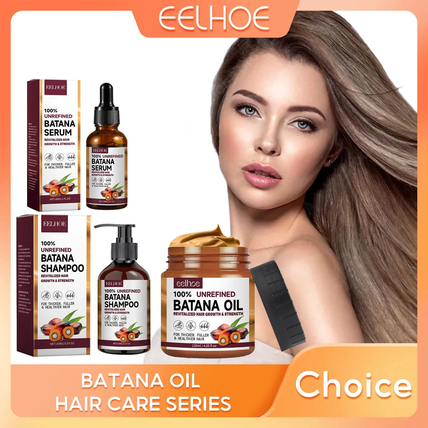 EELHOE Batana Oil Hair Shampoo and Conditioner Anti Frizz Bright Deep Nourish Anti Hair Loss Treatment for Hair Growth Products