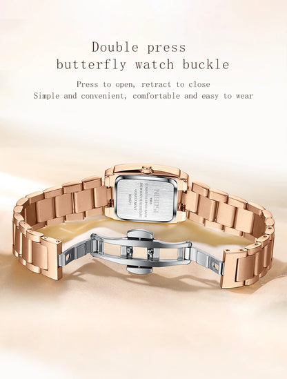 NIBOSI Luxury Ladies Watch Stainless Steel Waterproof Quartz Watch for Woman High Quality Female Clock Elegant Women's Watches