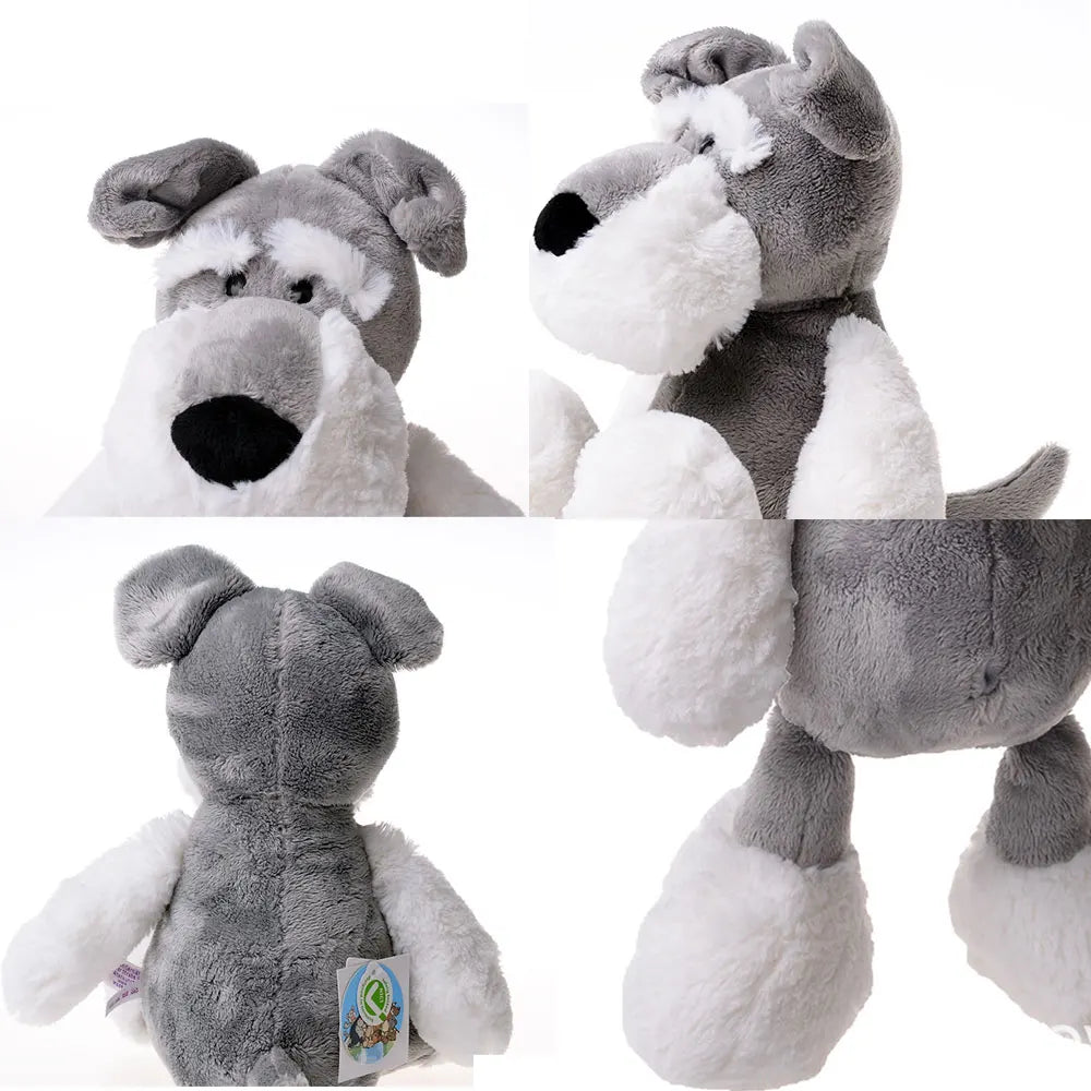 New 25/35cm Cute Plush Toy Jungle Brothers Schnauzer Dog Soft Plush Animal Toy Baby Comfort Doll Children Best Christmas Gift
