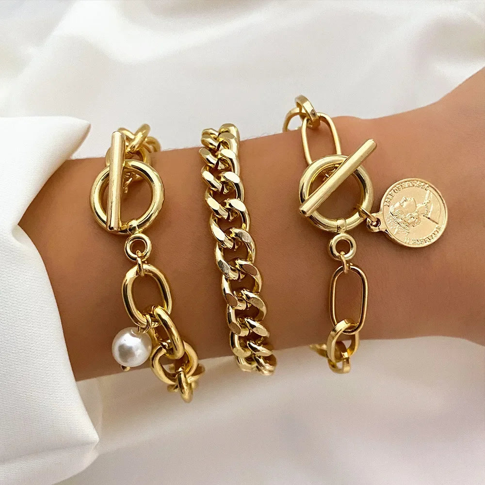 Silver Color Stainless Steel Colorfast Bracelets Skyful Star Bracelet Set for Women Fashion Light Luxury Jewelry Gifts Wholesale