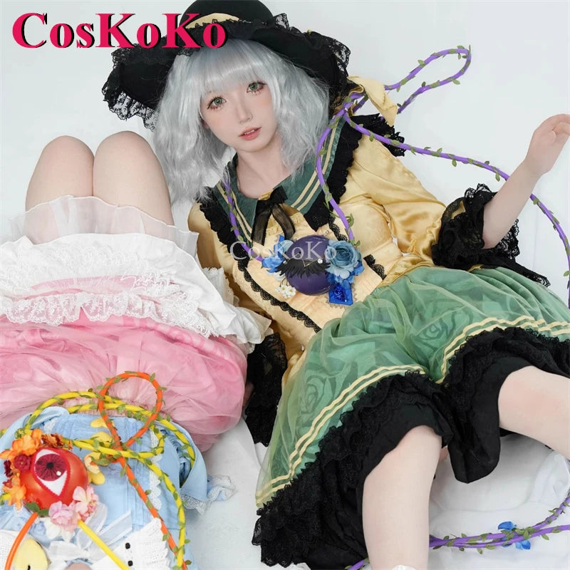CosKoKo Komeiji Koishi Cosplay Touhou Project Costume Elegant Gorgeous Sweet Formal Dress Halloween Party Role Play Clothing New