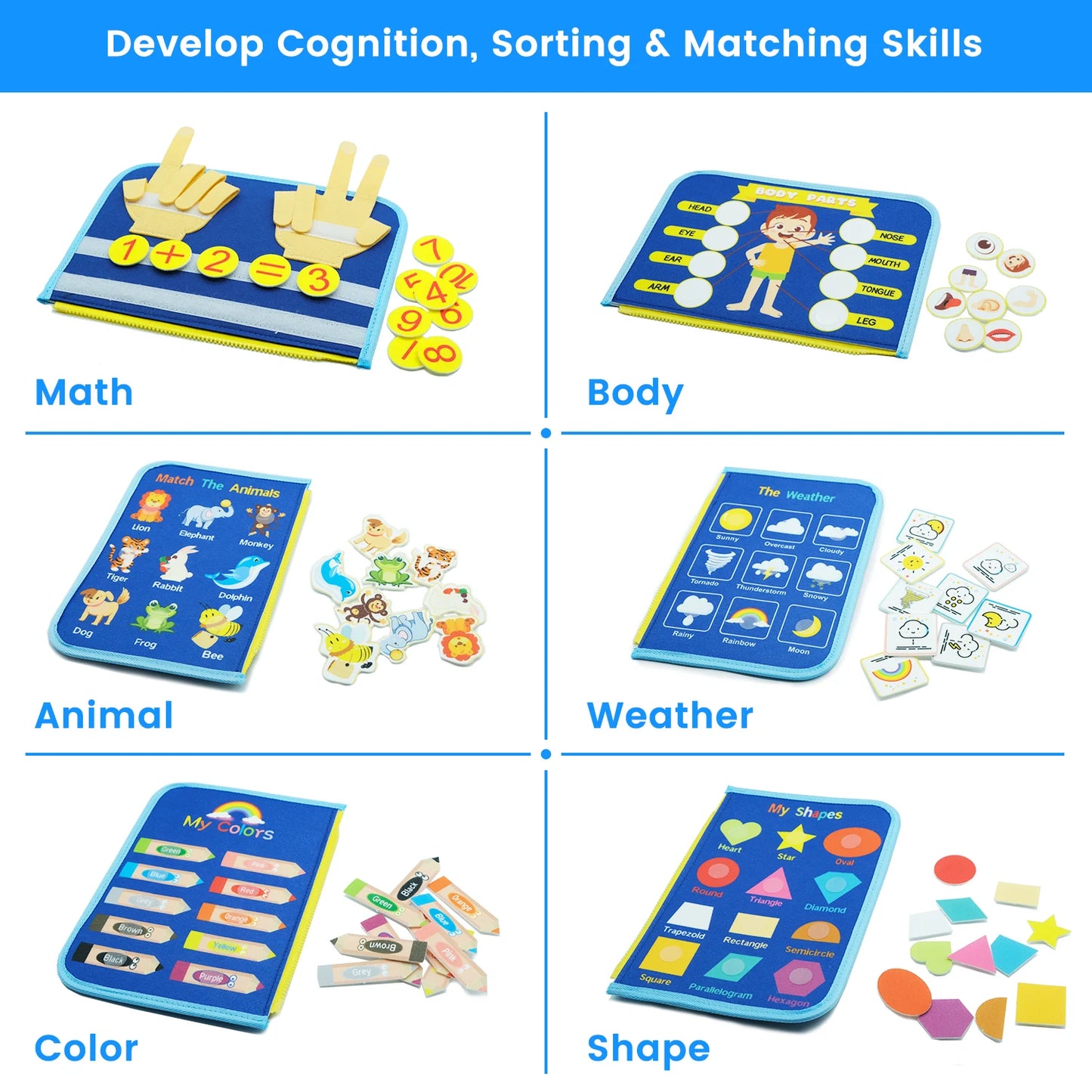 Montessori Sensory Toys Busy Board for Toddlers Promoting Motor Educational Activity Life Skills Learning for Kids With Autism