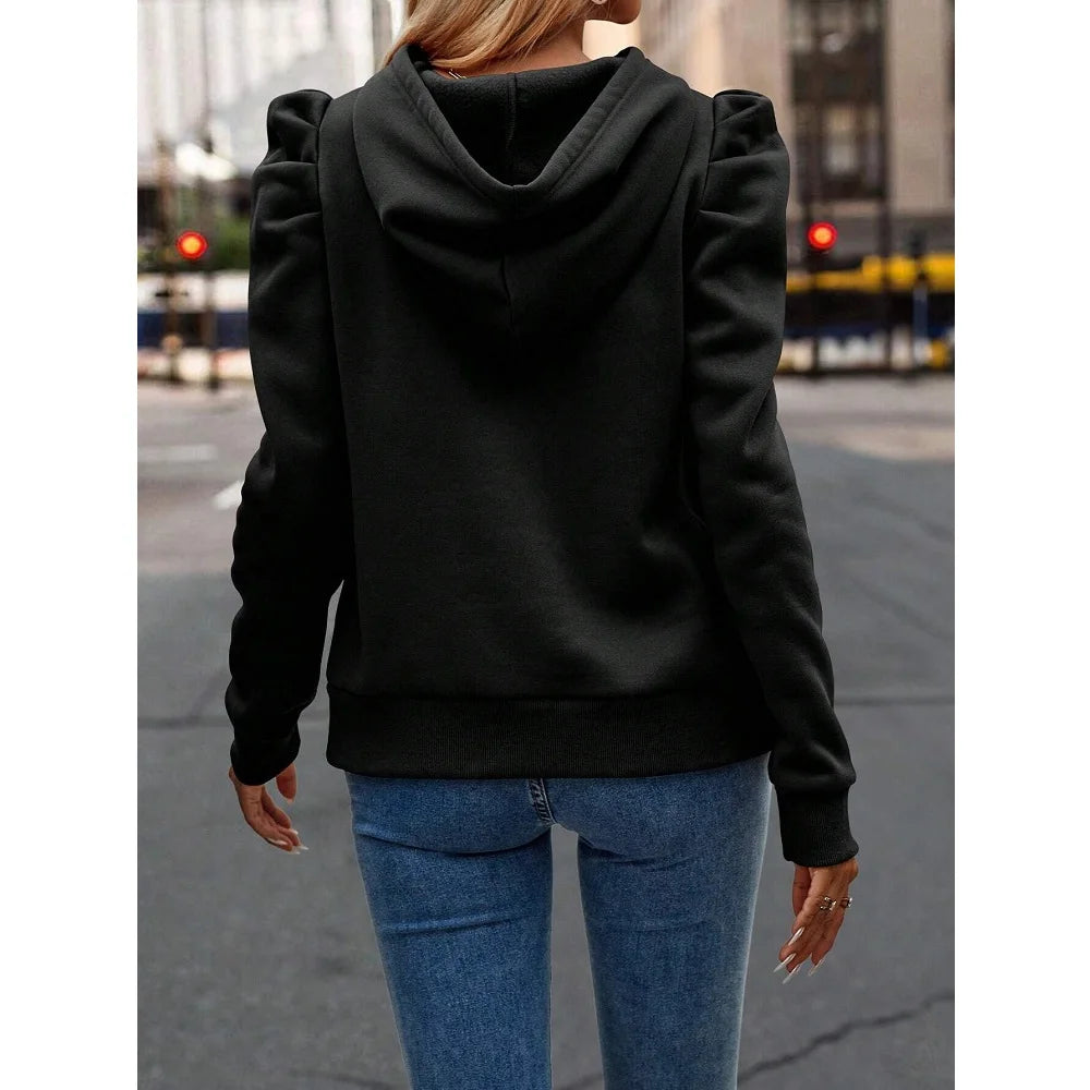 Autumn Winter Hoodies Sweatshirts Women Solid Color Long Sleeve   Casual Comfortable Pullovers Tops