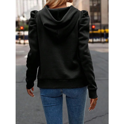 Autumn Winter Hoodies Sweatshirts Women Solid Color Long Sleeve   Casual Comfortable Pullovers Tops