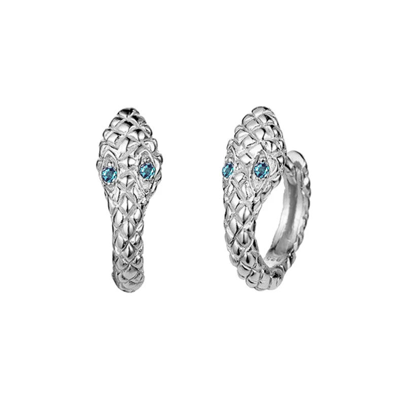 925 Sterling Silver Needle Pave Crystal Snake Type Stud Earrings for Women Simple Cute Animal Earrings Fashion Delicate Jewelry