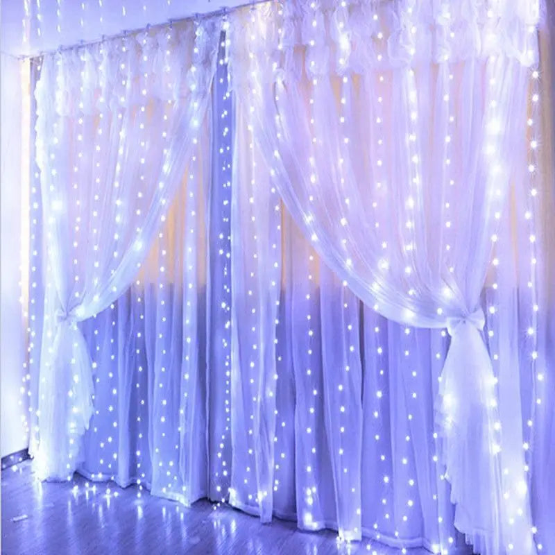 2024 Christmas Home Bedroom Decorations USB Curtain LED String Lights Remote Control New Year 2025 Xmas Party Decor Noel Navidad