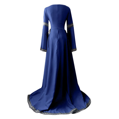 Medieval Gothic Cosplay Costumes for Women Halloween Carnival Party Performance Long sleeve Middle Ages Renaissance Dresses