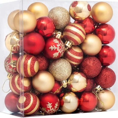 50Pcs Christmas Tree Decorations Balls Xmas Party Hanging Ball Ornaments Christmas for Home New Year Gift