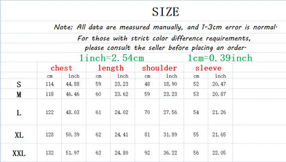Size chart for cozy lambskin coat for women with measurements for S to XXL