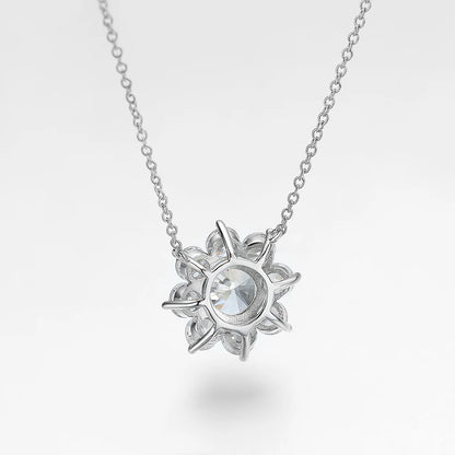 925 Sterling Silver Original Certified 2cttw Moissanite Jewelry Sets For Women Sunflower Pendant Necklace Earring Fine Jewelry