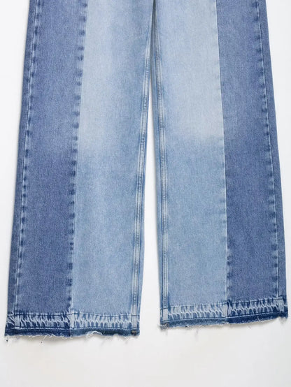 Women's Jeans 2025 Women's New Pants Women's Spliced High Waist Wide Leg Jeans
