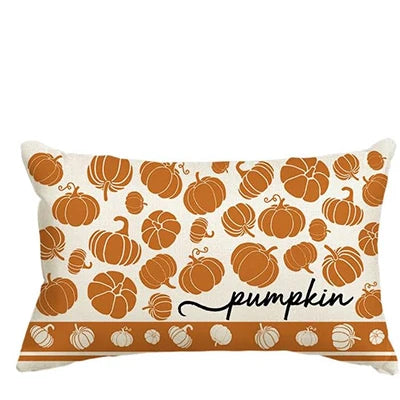 Autumn pumpkin thanks pillow pillowcase, 30X50cm Thanksgiving stripe decorative sofa sand cushion cover