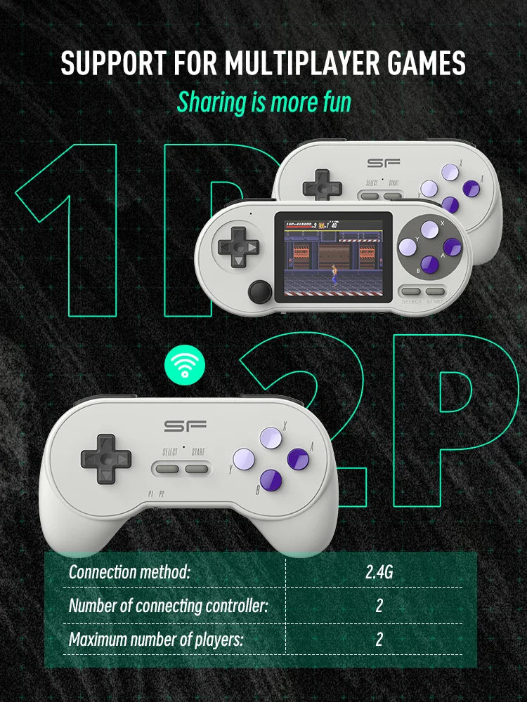 DATA FROG SF2000 Portable Handheld Game Console 3 inch Retro Game Consoles Built-in 6000 Games Classic Mini Video Games for Kids