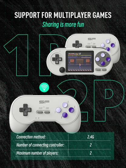 DATA FROG SF2000 Portable Handheld Game Console 3 inch Retro Game Consoles Built-in 6000 Games Classic Mini Video Games for Kids